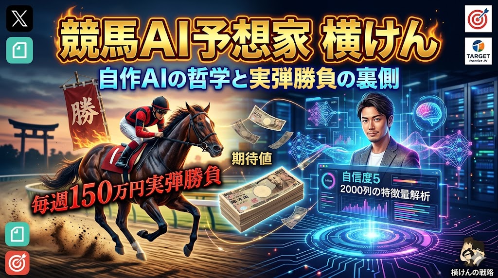 横けんプロフィール｜2000の特徴量を持つ競馬AIと圧倒的回収率の裏側